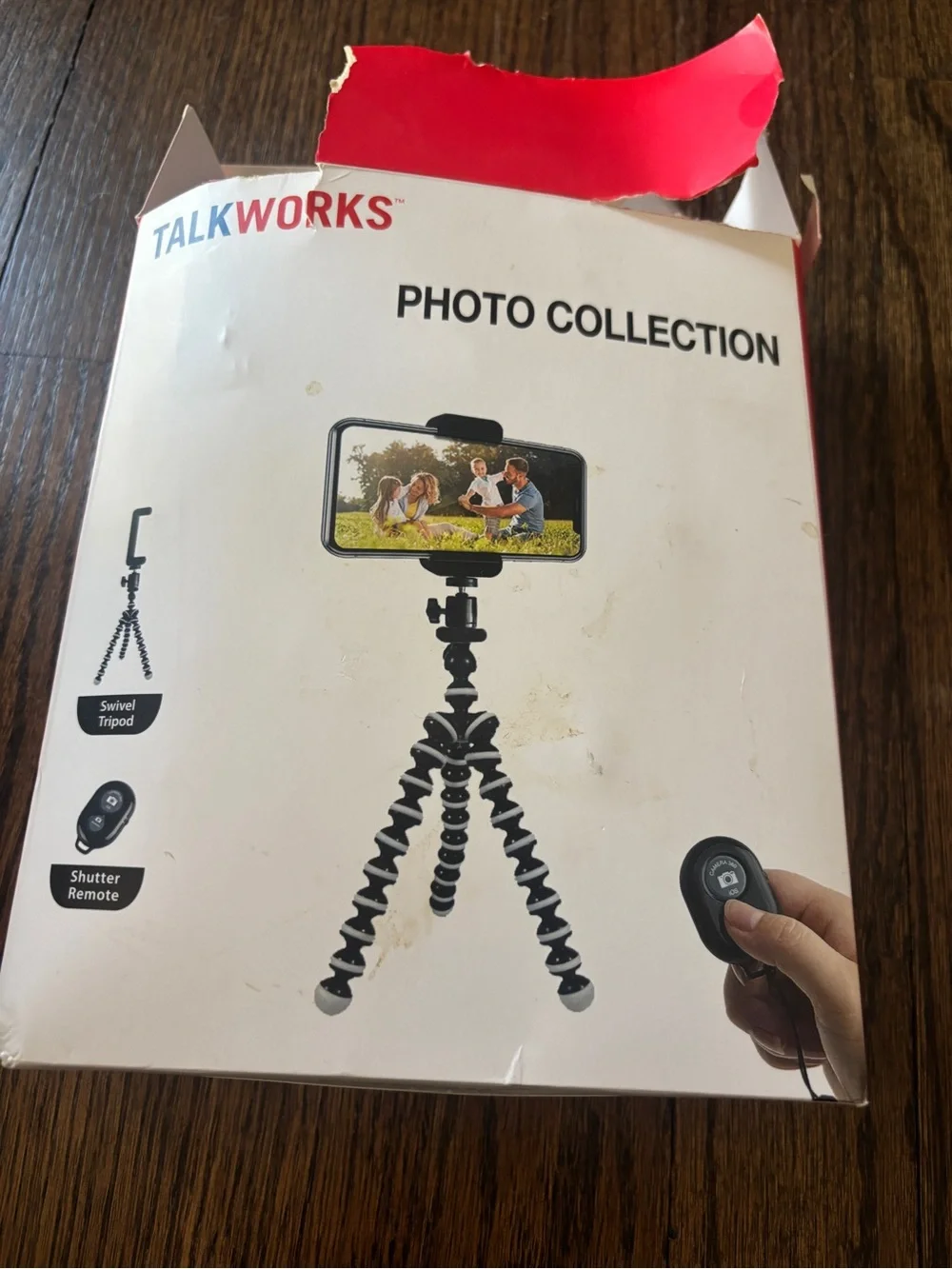 TalkWorks Flexible Mini Tripod with Phone Mount and remote -
